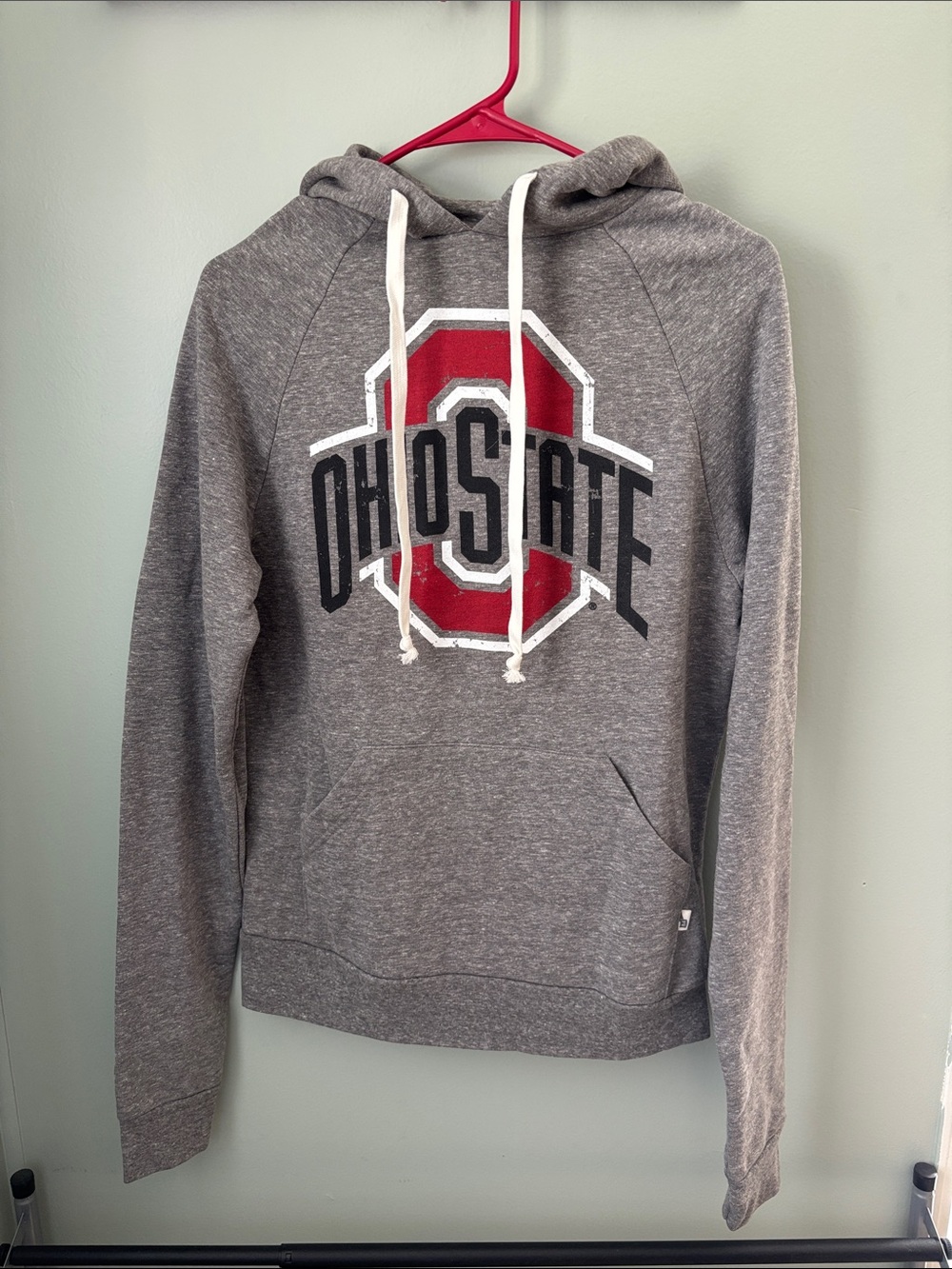 Blue 84 Men's Gray Crewneck Sweatshirt with Red Ohio State Logo